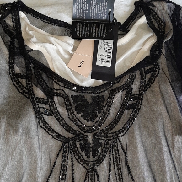 SCEE BY TWINSET Tulle Overlay Shift Dress Size M - Picture 3 of 5